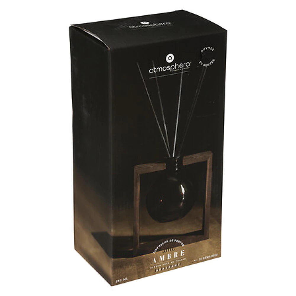 „Snow Jasm“ stiklo/medžio difuzorius – 250 ml, juodos spalvos